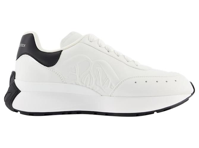Sprint Runner Sneakers - Alexander Mcqueen - Leather - White/Black Pony-style calfskin  ref.1228670