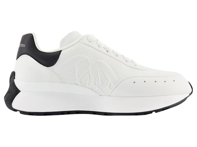 Sprint Runner Sneakers - Alexander Mcqueen - Leather - White/Black Pony-style calfskin  ref.1228674