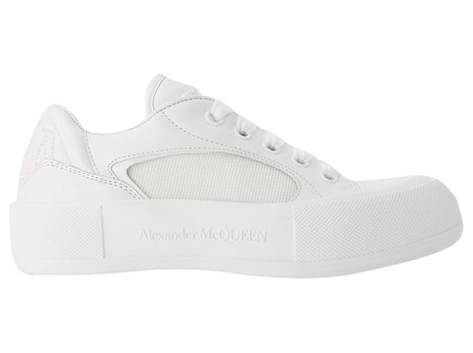Deck Sneakers - Alexander McQueen - Calfskin - White Leather Pony-style calfskin  ref.1228675