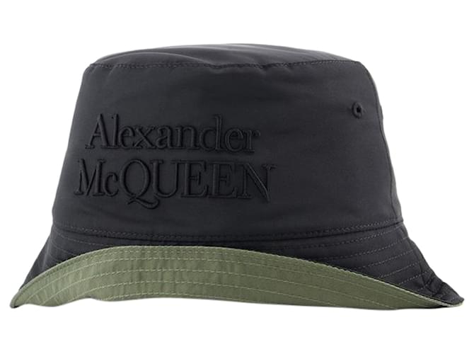 Chapéu Bucket Low Rever - Alexander McQueen - Poliéster - Cáqui Verde Caqui  ref.1228699