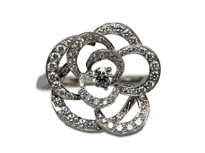 Chanel 18K Camellia Collection Ring Silber Metall  ref.1228711