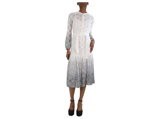Burberry Cream ombre lace midi dress - size UK 4 Viscose  ref.1228734