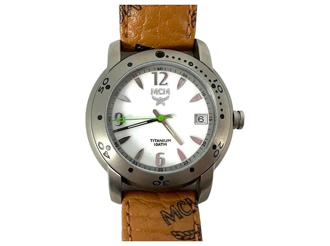 MCM Herren Armbanduhr Watch Armbanduhr Uhr Swiss Made Titanium Cognac Swiss Made Mehrfarben  ref.1228765
