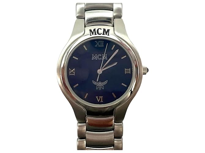 MCM Wristwatch Watch Wristwatch Watch Swiss Made Steel Silver Swiss Made Unisex Silvery  ref.1228772