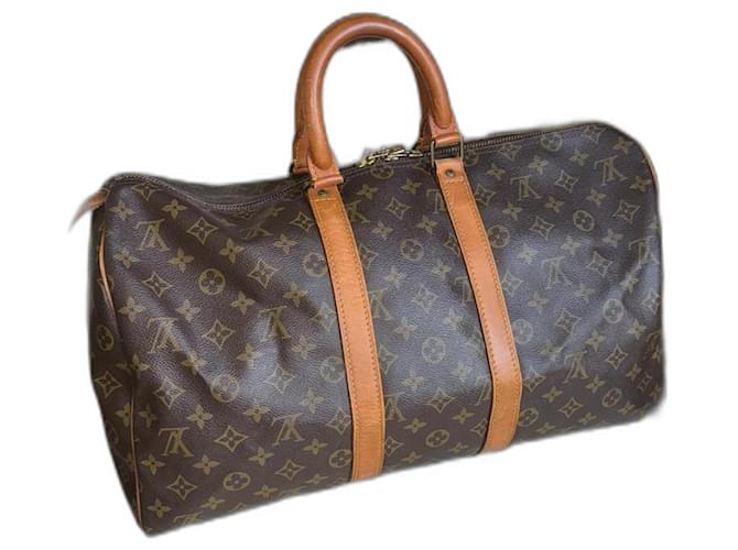 Louis Vuitton keepall 45 Brown Leather  ref.1228774