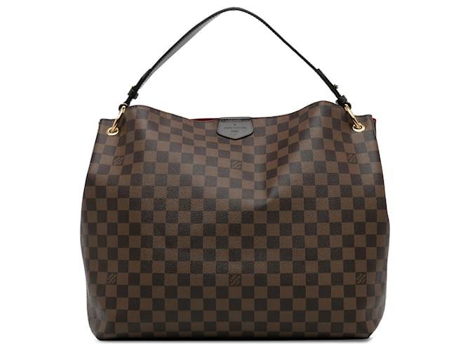 Louis Vuitton Brown Damier Ebene Graceful MM Leather Cloth Pony-style calfskin  ref.1228778