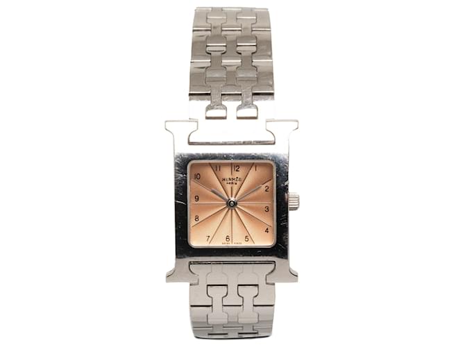 Hermès Hermes Silver Quartz Heure H Watch Silvery Steel Metal  ref.1228787