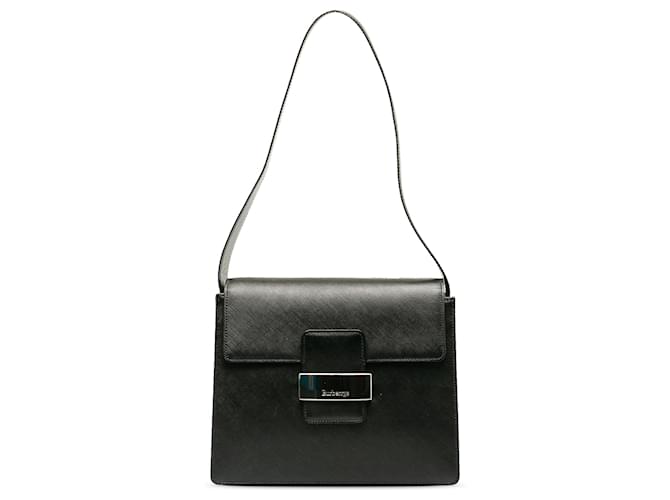 Burberry Black Leather Shoulder Bag Pony-style calfskin  ref.1228803