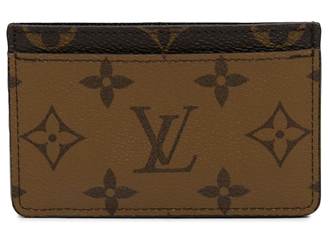 Louis Vuitton Brown Monogram Reverse Kartenetui Braun Leinwand  ref.1228843