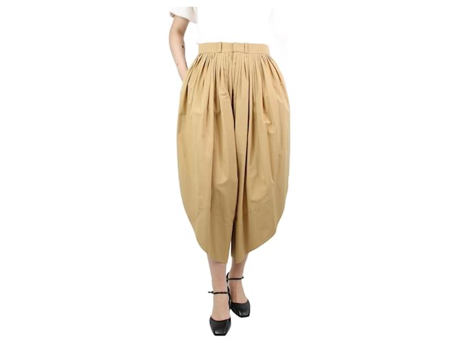 Chloé Brown pleated balloon trousers - size UK 8 Cotton  ref.1228861