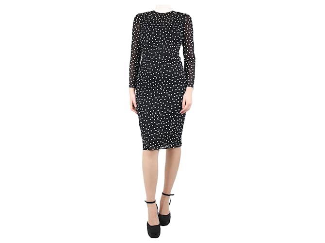Dolce & Gabbana Black silk polka dot dress - size UK 8  ref.1228877