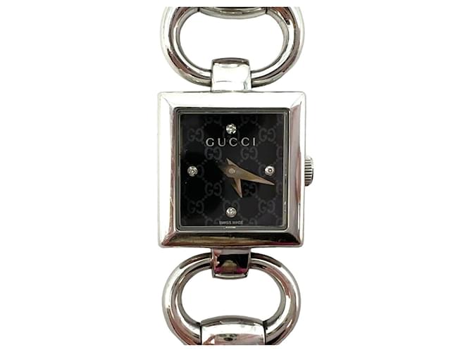 GUCCI 120 Ladies Watch 4 Diamonds Armbanduhr Uhr Swiss Made Silber Tornabuoni  ref.1228906