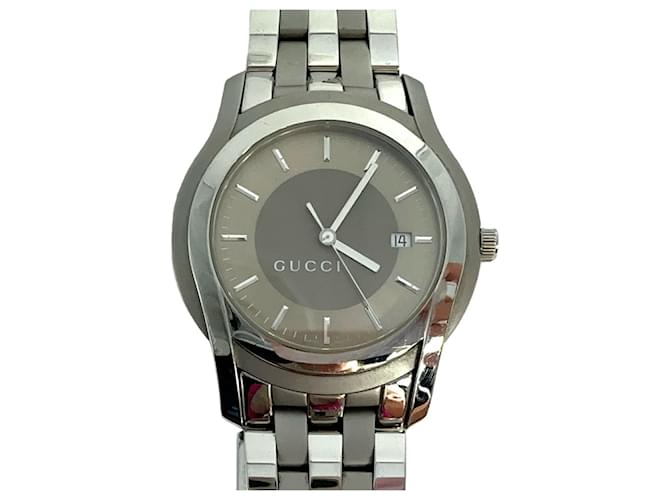 GUCCI 5500 XL Watch Armbanduhr Uhr Swiss Made Steel Silber Swiss Made Unisex  ref.1228909
