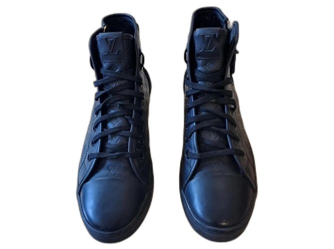Baskets Louis Vuitton Stellar en cuir et daim noir