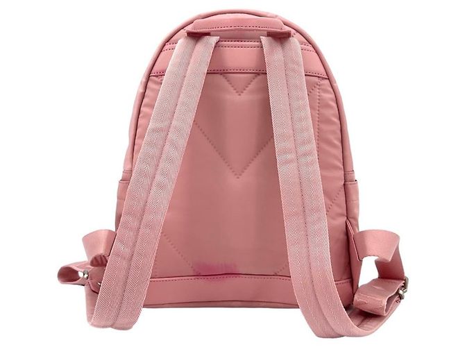 MCM Nylon Backpack Small Backpack Pink Silver LogoPrint Old Pink