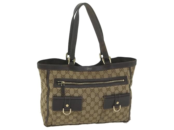 GUCCI GG Lona Abbey Tote Bag Bege 146247 Auth yk10160  ref.1228978