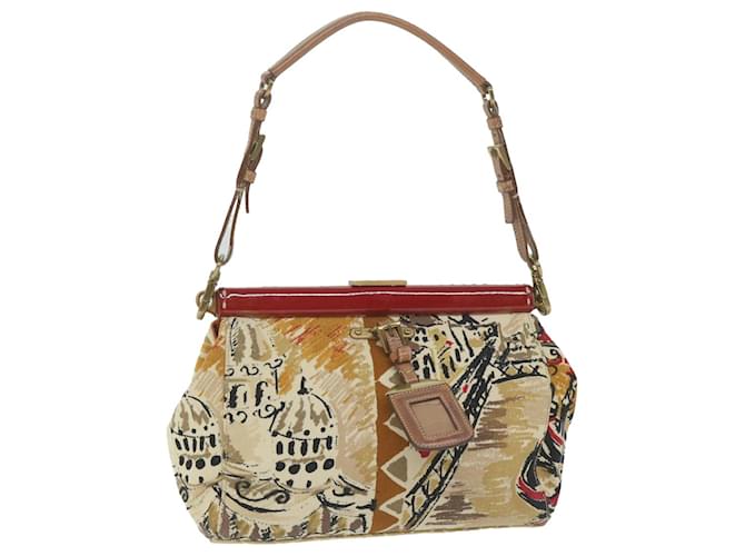 PRADA Sac Bandoulière Toile Beige Authentique 64559  ref.1228985