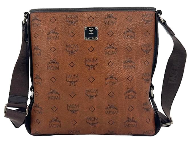 MCM Visetos Messenger Bag Handbag Shoulder Bag Crossbody Bag Brown  ref.1229093