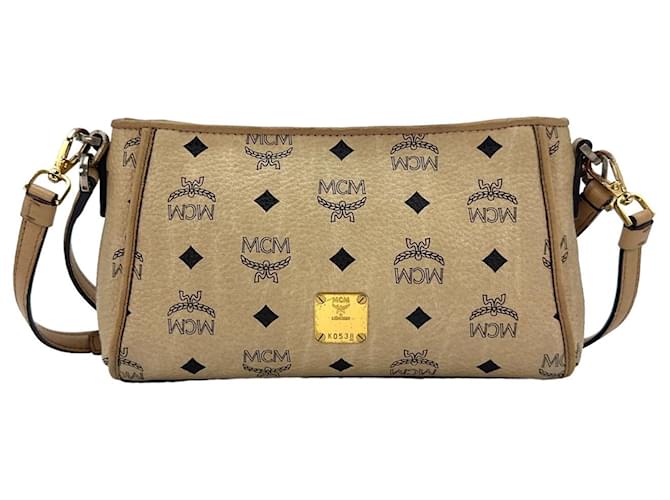MCM 2Way Crossbody Bag Shoulder Bag Ivory Crossbag Bag LogoPrint  ref.1229095