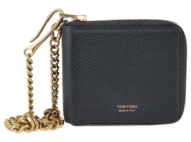 Tom Ford Black Zippy Chain Wallet Leather  ref.1229145