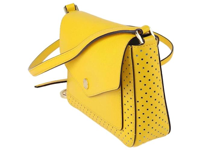 Michael Kors Yellow Greenwich Perforated Flap Bag Leather  ref.1229153