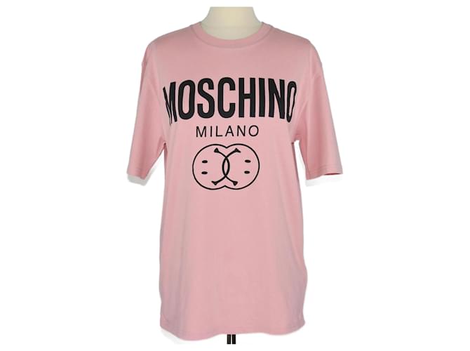 Moschino Pinkes T-Shirt mit Logo-Aufdruck Baumwolle  ref.1229161