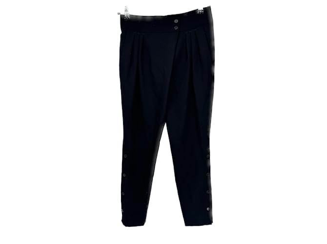 Pantaloni GIVENCHY T.fr 36 WOOL Nero Lana  ref.1229221