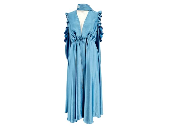 Off White OFF-WHITE  Dresses T.it 42 polyester Blue  ref.1229275