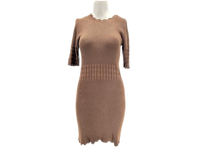ROUJE  Dresses T.International S Cotton Brown  ref.1229338