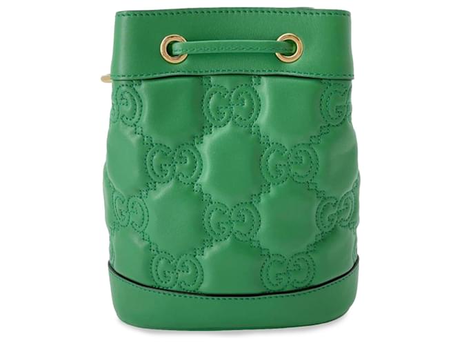 Gucci Green GG Matelasse Bucket Bag Leather Pony-style calfskin  ref.1229427
