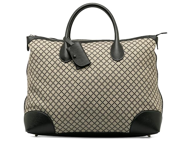 Gucci Brown Large Diamante Travel Bag Pony-style calfskin Cloth  ref.1229430