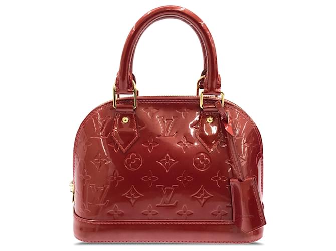Louis Vuitton Red Monogram Vernis Alma BB Dark red Leather Patent leather  ref.1229456