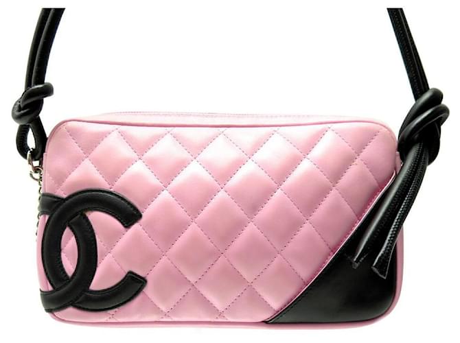 CHANEL CAMBON LINE POUCH HANDBAG IN PINK QUILTED LEATHER HANDBAG  ref.1229522