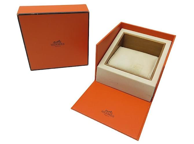 Hermès BOX FÜR HERMES CAPE COD ARCEAU HOUR H CLIPPER UHR 11CM ORANGE UHRENBOX  ref.1229581