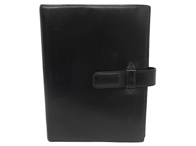 Hermès VINTAGE COVER HERMES AGENDA GM A5 DIRECTORY NOTEBOOK IN BLACK LEATHER BOX COVER  ref.1229638