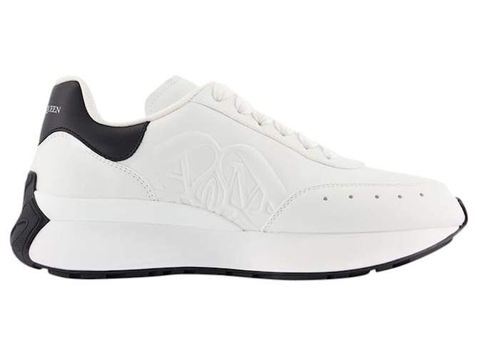 Sprint Runner Sneakers - Alexander Mcqueen - Leather - White/Black Pony-style calfskin  ref.1229677