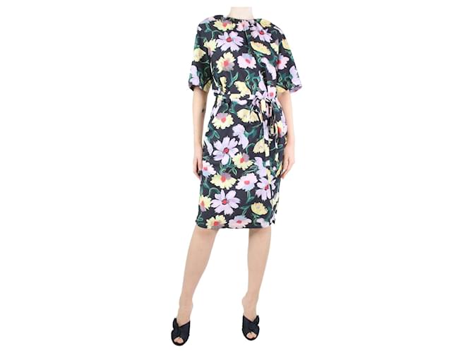 Marni Schwarzes Kleid mit Blumenmuster – Größe UK 6 Baumwolle  ref.1229711