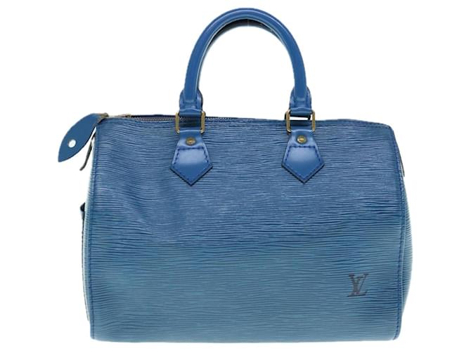 Louis Vuitton Speedy Azul Couro  ref.1229905