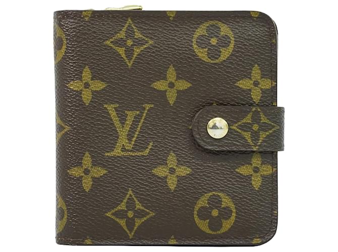 Louis Vuitton Compact zip Brown Cloth  ref.1230012
