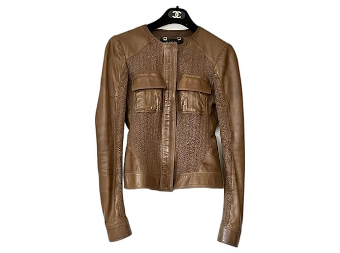 Gucci Biker jackets Brown Leather  ref.1230069