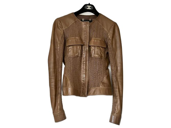 Gucci Brown Leather Biker Jacket