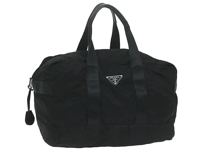 PRADA Boston Bag Nylon Black Auth 61194  ref.1230080