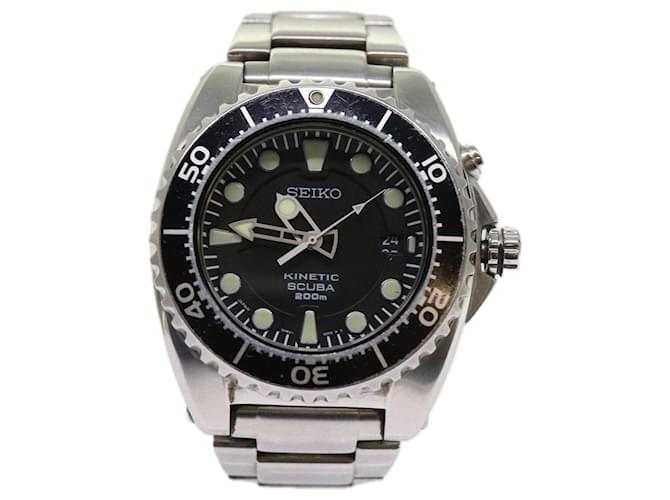 Autre Marque SEIKO Divers Kinetic Watches Metal Silver Auth am5567 Silvery  ref.1230133