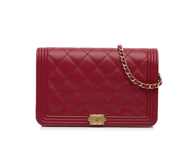 CHANEL Handbags Red Leather  ref.1230292