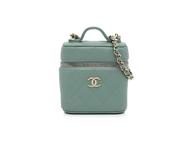 Vanity CHANEL Handbags Green Leather  ref.1230366