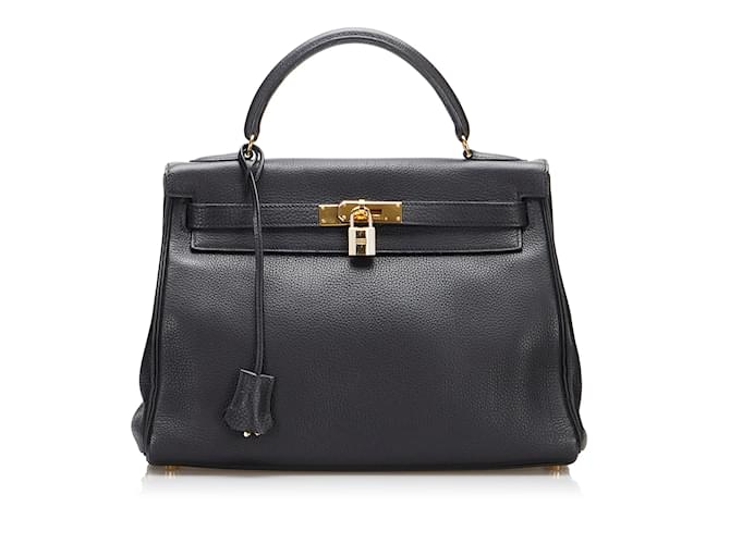 Kelly Hermès HERMES Handbags Black Leather  ref.1230370