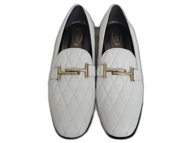 Tod's Flats White Leather  ref.1230539