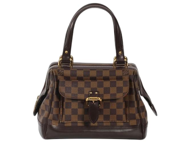 LOUIS VUITTON Ebène Knightsbridge damier handbag Dark brown Fur  ref.1230649