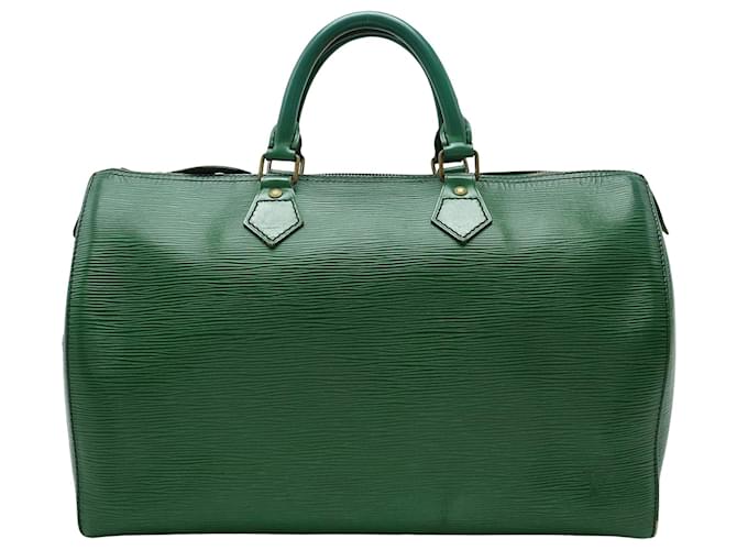 Louis Vuitton Speedy 35 Green Leather  ref.1230659