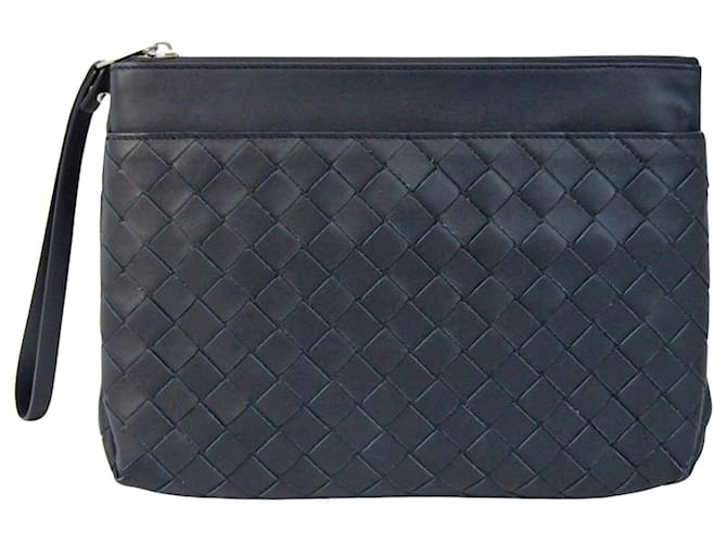 Bottega Veneta Intrecciato Navy blue Leather  ref.1230727